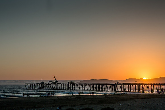 Sunset over the Pismo Beach Pier, Pismo Beach, CA