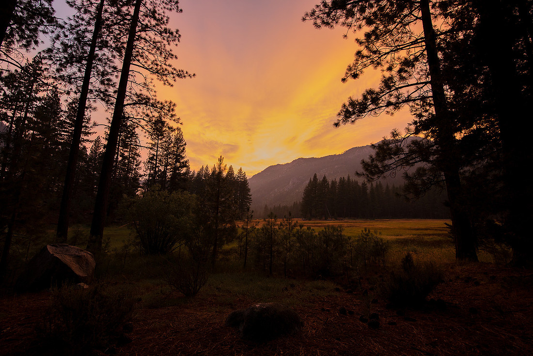 Sunset over an Alpine Meadow near Grover Hot Springs State Park