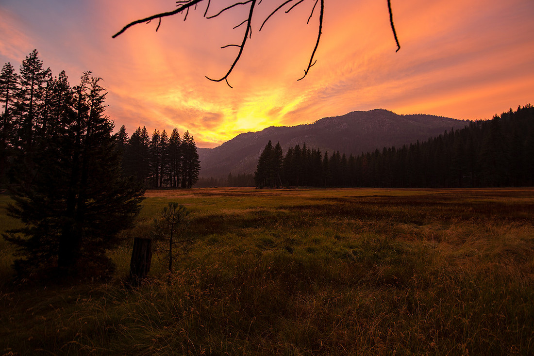 Sunset over an Alpine Meadow near Grover Hot Springs State Park