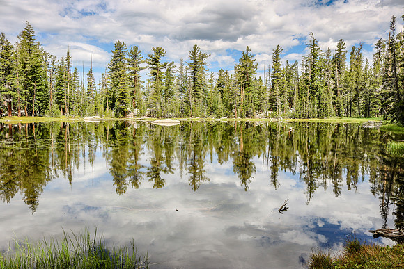 Reflections on Unnamed Lake on the Clouds Rest Trail, Yosemite National Park, CA