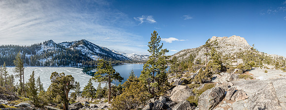 Half-frozen Lower Echo Lake near Telegraph Peak