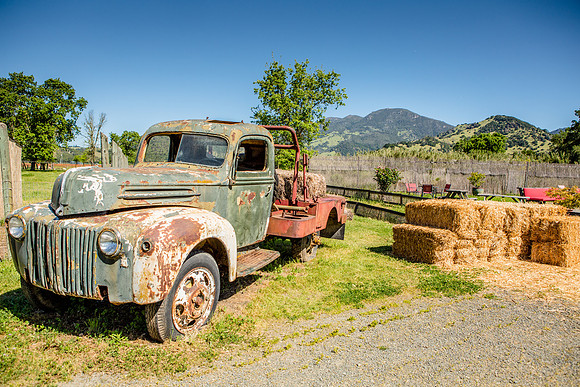 St. Helena, CA with Mount St. Helena in background