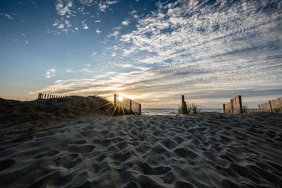 Sunrise on the dunes, Outer Banks, North Carolina